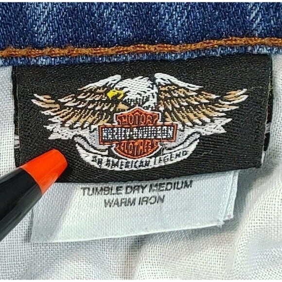 Harley Davidson Jeans Women’s 14 P Medium Wash Denim Straight Leg Biker (READ) - Picture 16 of 16